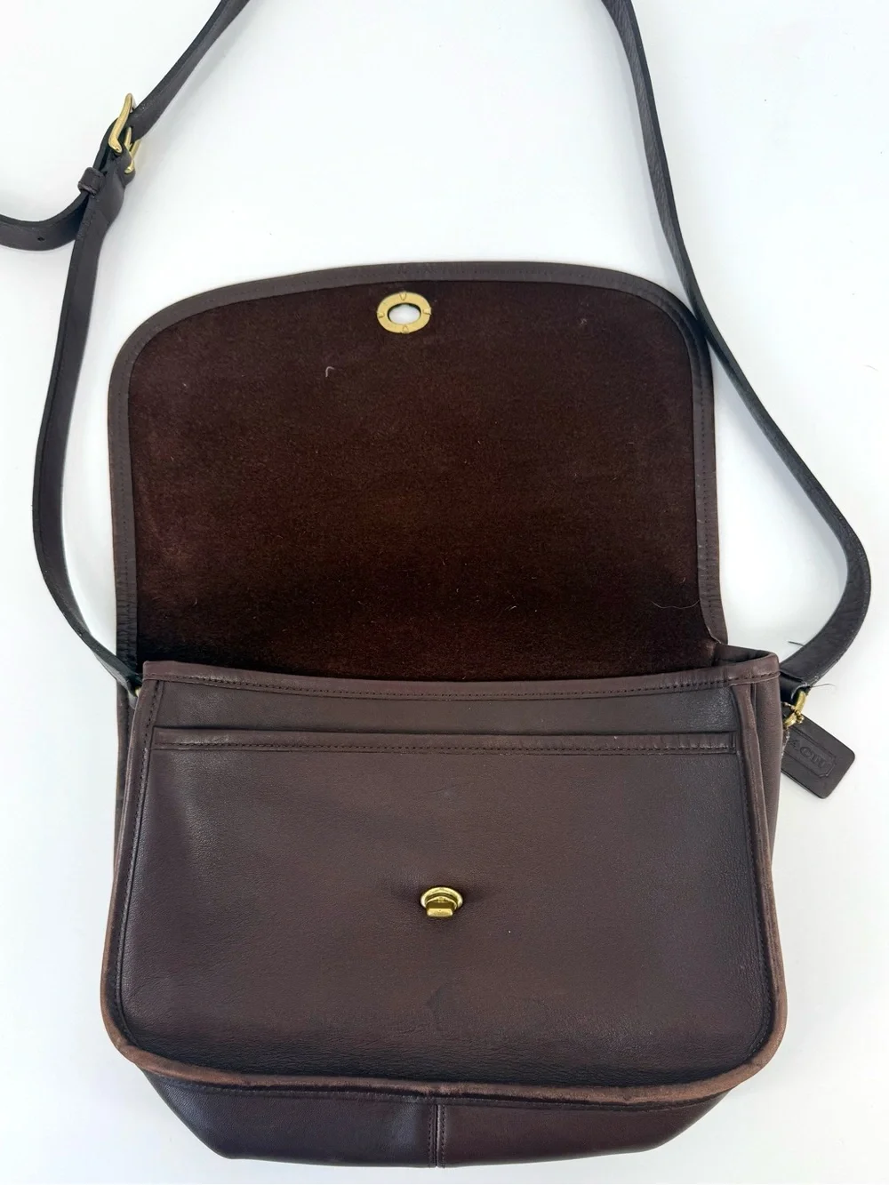 Coach 9790 Vintage Leather City Bag Crossbody Turnlock Purse, Mahogany Brown